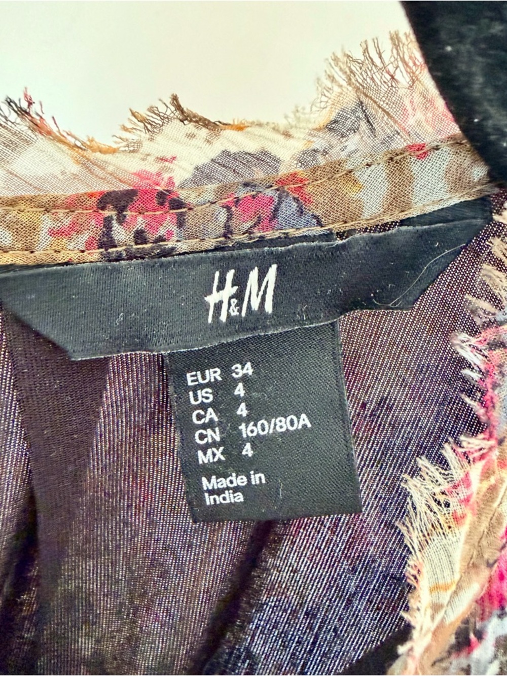 H&M Floral Pleated Sleeveless Dress Boho Mini Size 4 - Picture 7 of 7